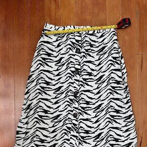 Reformation Zebra Print Jayne Linen Midi Skirt - Size 10